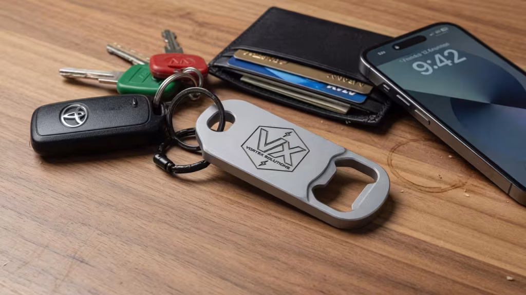 Promotional keychain bottle opener with custom logo